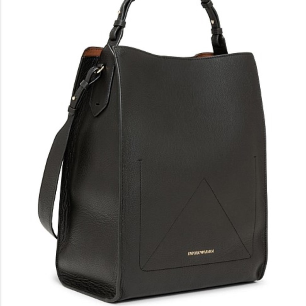 Emporio Armani Black Leather Shopper